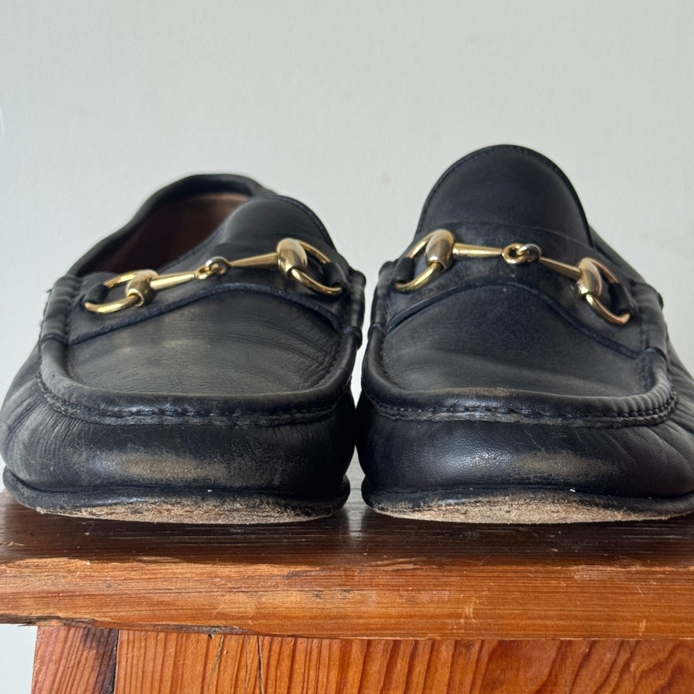 Vintage Gucci 1980s Black Leather Loafers Men’s 10.5 - Picture 6 of 6